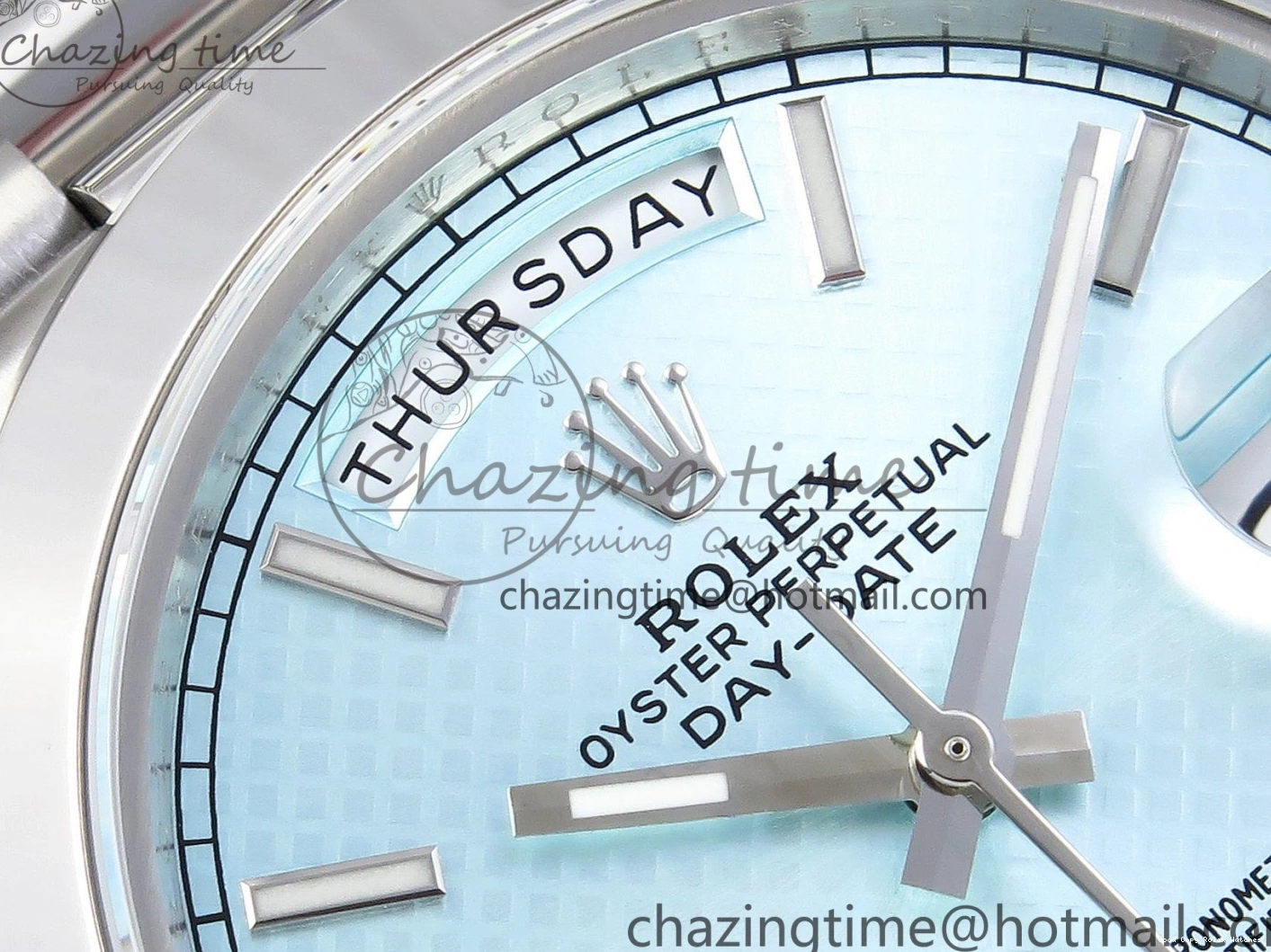 Good Copy Rolex Watches Stick Ice BP Day-Date A SS Dial 904 Bracelet 1876 New On Version Markers 40mm 228239 Blue ZipUp President Dial SS 0105